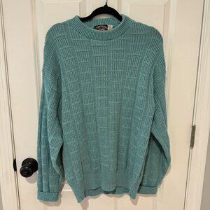 Vintage Cotton Victoria Dry Goods Blue Crew Neck Pullover Sweater - Size Large‎
